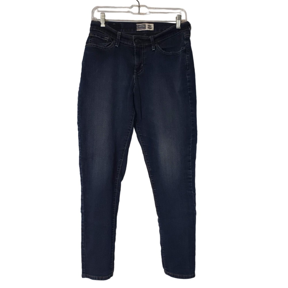 LEVIS SIGNATURE Curvy Skinny Dark Wash Denim Jeans Size 8M